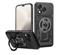 COMAKU Coque Armor pour Honor 400 Lite, qualité Housse TPU+PC Antichoc avec Invisible Anneau Béquille - Noir