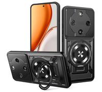 COMAKU Coque Armor pour Honor Magic 8 Lite/Honor X9d 5G, qualité Housse TPU+PC Antichoc avec Invisible Anneau Béquille - Noir