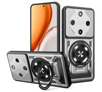 COMAKU Coque Armor pour Honor Magic 8 Lite/Honor X9d 5G, qualité Housse TPU+PC Antichoc avec Invisible Anneau Béquille - Gris