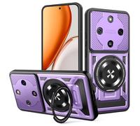 COMAKU Coque Armor pour Honor Magic 8 Lite/Honor X9d 5G, qualité Housse TPU+PC Antichoc avec Invisible Anneau Béquille - Violet