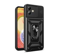 COMAKU Coque Armor pour Motorola Moto G54 5G, Housse TPU+PC Antichoc avec Coulissante Couverture et Anneau Béquille Support - Noir