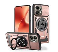 COMAKU Coque Armor pour Oppo Reno 15F 5G/Reno 15 FS 5G, qualité Housse TPU+PC Antichoc avec Invisible Anneau Béquille - Or Rose