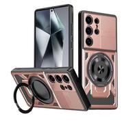 COMAKU Coque Armor pour Samsung Galaxy S26 Ultra, qualité Housse TPU+PC Antichoc avec Invisible Anneau Béquille - Or Rose