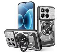 COMAKU Coque Armor pour Xiaomi 17, qualité Housse TPU+PC Antichoc avec Invisible Anneau Béquille - Gris