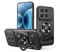 COMAKU Coque Armor pour Xiaomi 17, qualité Housse TPU+PC Antichoc avec Invisible Anneau Béquille - Noir