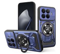 COMAKU Coque Armor pour Xiaomi 17T Pro 5G, qualité Housse TPU+PC Antichoc avec Invisible Anneau Béquille - Bleu