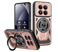 COMAKU Coque Armor pour Xiaomi Redmi Note 15 Pro 5G, qualité Housse TPU+PC Antichoc avec Invisible Anneau Béquille - Or Rose