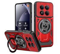 COMAKU Coque Armor pour Xiaomi Redmi Note 15 Pro+ Plus 5G/Xiaomi Poco M8 Pro 5G, qualité Housse TPU+PC Antichoc avec Invisible Anneau Béquille - Rouge