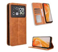 COMAKU Coque CUBOT P90, Etui Portefeuille, Housse Folio en Cuir de Protection pour CUBOT P90 - Marron
