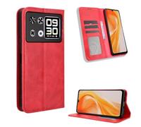COMAKU Coque CUBOT P90, Etui Portefeuille, Housse Folio en Cuir de Protection pour CUBOT P90 - Rouge