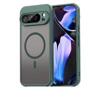 COMAKU Coque Magnétique pour Google Pixel 10 Pro XL, Prime Dur PC + Souple TPU Silicone, Coque Mat Translucide Fine Antichoc, Protection de l'objectif améliorée - Vert