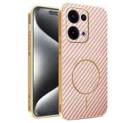 COMAKU Coque Magnétique pour Honor X5C Plus, PU Cuir +TPU Silicone avec Cadre Galvanisé Étui Texture Antidérapante et Antichoc Housse Coque - Rose