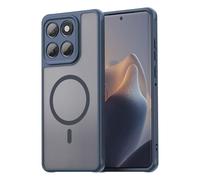 COMAKU Coque Magnétique pour Motorola Edge 60 Pro, Prime Dur PC + Souple TPU Silicone, Coque Mat Translucide Fine Antichoc, Protection de l'objectif améliorée - Bleu
