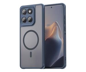 COMAKU Coque Magnétique pour Motorola Edge 60 Pro, Prime Dur PC + Souple TPU Silicone, Coque Mat Translucide Fine Antichoc, Protection de l'objectif améliorée - Bleu