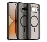 COMAKU Coque Magnétique pour Nothing Phone 4a, Prime Dur PC + Souple TPU Silicone, Coque Mat Translucide Fine Antichoc, Protection de l'objectif améliorée - Noir