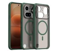 COMAKU Coque Magnétique pour Nothing Phone 4a Pro, Prime Dur PC + Souple TPU Silicone, Coque Mat Translucide Fine Antichoc, Protection de l'objectif améliorée - Vert