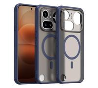 COMAKU Coque Magnétique pour Nothing Phone 4a Pro, Prime Dur PC + Souple TPU Silicone, Coque Mat Translucide Fine Antichoc, Protection de l'objectif améliorée - Bleu