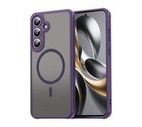 COMAKU Coque Magnétique pour Samsung Galaxy S25 FE, Prime Dur PC + Souple TPU Silicone, Coque Mat Translucide Fine Antichoc, Protection de l'objectif améliorée - Violet