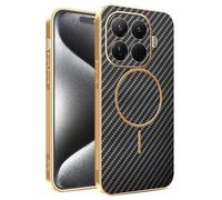 COMAKU Coque Magnétique pour Xiaomi 17T Pro 5G, PU Cuir +TPU Silicone avec Cadre Galvanisé Étui Texture Antidérapante et Antichoc Housse Coque - Noir