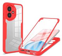 COMAKU Coque pour Honor 600 Lite Case, 360 Degree Full Body Shockproof Protective Cover with Built-in Screen Protecto - Rouge