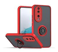 COMAKU Coque pour Honor 90 5G, Etui Fin et léger Absorption des Chocs Housse Mince avec Bague 360 Degrés Rotation Stand Protection Cover Bumper Case - Rouge