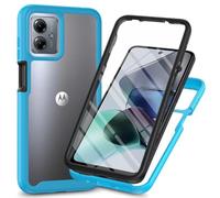 COMAKU Coque pour Motorola Moto G54 5G Case, 360 Degree Full Body Shockproof Protective Cover with Built-in Screen Protecto - Bleu Clair