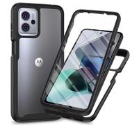 COMAKU Coque pour Motorola Moto G56 5G Case, 360 Degree Full Body Shockproof Protective Cover with Built-in Screen Protecto - Noir