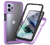 COMAKU Coque pour Motorola Moto G86 5G Case, 360 Degree Full Body Shockproof Protective Cover with Built-in Screen Protecto - Violet Clair