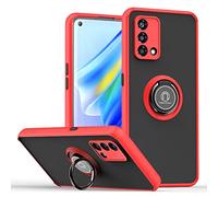 COMAKU Coque pour Oppo A16 / Oppo A54s / Oppo A16s, Etui Fin et léger Absorption des Chocs Housse Mince avec Bague 360 Degrés Rotation Stand Protection Cover Bumper Case - Rouge