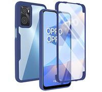 COMAKU Coque pour Oppo A96 / A76 / A36 / Realme 9i Case, 360 Degree Full Body Shockproof Protective Cover with Built-in Screen Protecto - Bleu