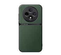 COMAKU Coque pour Oppo Reno 12 FS 5G / Reno 12F 4G/5G Ultra-Mince Premium Cuir PU + TPU Silicone Texture Antidérapante et Antichoc Housse Coque - Vert
