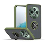 COMAKU Coque pour Oppo Reno 12 FS 5G / Reno 12F 5G, Etui Fin et léger Absorption des Chocs Housse Mince avec Bague 360 Degrés Rotation Stand Protection Cover Bumper Case - Armée Verte