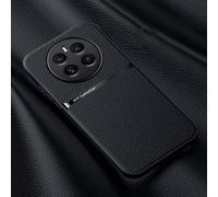 COMAKU Coque pour Realme 12+ 5G / Realme 12 Plus 5G Ultra-Mince Premium Cuir PU + TPU Silicone Texture Antidérapante et Antichoc Housse Coque - Noir