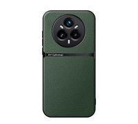 COMAKU Coque pour Realme 14 Pro Plus 5G / Realme 14 Pro+ 5G Ultra-Mince Premium Cuir PU + TPU Silicone Texture Antidérapante et Antichoc Housse Coque - Vert