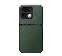COMAKU Coque pour Realme 16 Pro+/16 Pro Plus 5G Ultra-Mince Premium Cuir PU + TPU Silicone Texture Antidérapante et Antichoc Housse Coque - Vert