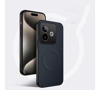 COMAKU Coque pour Realme GT 7 / Realme GT 7T, PU Cuir +TPU Silicone avec Fibre Texture Antidérapante et Antichoc Housse Coque - Bleu