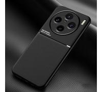 COMAKU Coque pour Vivo X100 Pro 5G Ultra-Mince PU +TPU Silicone Texture Antidérapante et Antichoc Housse Coque -Noir