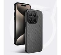 COMAKU Coque pour Xiaomi 15T Pro, PU Cuir +TPU Silicone avec Fibre Texture Antidérapante et Antichoc Housse Coque - Gris