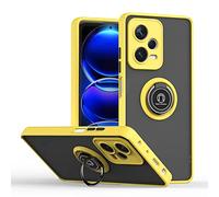 COMAKU Coque pour Xiaomi Poco X5 Pro, Etui Fin et léger Absorption des Chocs Housse Mince avec Bague 360 Degrés Rotation Stand Protection Cover Bumper Case - Jaune