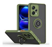 COMAKU Coque pour Xiaomi Poco X5 Pro, Etui Fin et léger Absorption des Chocs Housse Mince avec Bague 360 Degrés Rotation Stand Protection Cover Bumper Case - Armée Verte