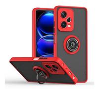 COMAKU Coque pour Xiaomi Poco X5 Pro, Etui Fin et léger Absorption des Chocs Housse Mince avec Bague 360 Degrés Rotation Stand Protection Cover Bumper Case - Rouge