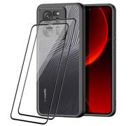 COMAKU Coque Xiaomi 13T/ Xiaomi 13T Pro, + 2 pcs Protecteurs Écran Verre Trempé, Lignes Fluides à Sensation Givrée, Dos Dur Translucide, Housse de Bord Souple en TPU avec Xiaomi 13T Pro, Noir.