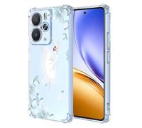 COMAKU Femme Coque Compatible avec Oppo A5x, Transparente TPU Silicone 3D Relief Motif Filles Souple Protection Case Cover - Ballet