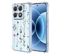 COMAKU Femme Coque Compatible avec Xiaomi 17T Pro 5G, Transparente TPU Silicone 3D Relief Motif Filles Souple Protection Case Cover - A96