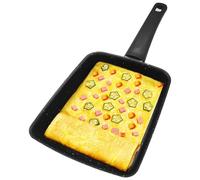 Comal Para Tortillas Plaque à crêpes antiadhésive avec poignée poêle à griller en fonte chaleur uniforme poêle plate légère pour œufs bacon petit déjeuner 7 5 × 6 pouces