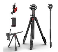COMAN 181cm Trépied Horizontal Avec Rotule Hydraulique,Plateau à Dégagement Rapide et Monopode Détachable,Compatible Avec les Appareils Photo reflex Numériques,les Caméscopes Portables (KX3939MINI-V1)