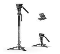 COMAN Monopode en Fibre de Carbone à Levage en Un Clic, Monopod pour Appareil Photo 175cm,avec Pieds,Monopode vidéo avec Plateau à Dégagement Rapide, Charge Maximale 10kg (M1ProV5)