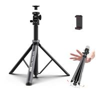 COMAN Support d'éclairage MT68 - Ouverture automatique - Réglable - Portable - 211,8 cm - Trépied pour téléphone avec tête sphérique à dégagement rapide - Vis 1/4 - Convient pour appareil photo reflex