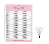 CoMango Éventails préfabriqués pour extensions de cils, tige courte, 320 compartiments, éventails préfabriqués pour cils 0,07 6D/8D/10D, 8-15 Mix, éventails préfabriqués pour cils volumineux, doux