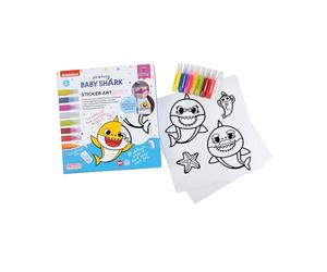 Comansi Sticker Art Baby Shark : créez Vos Propres Autocollants 3D, SA13000, Blanc